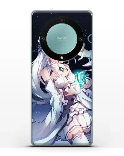 Чехол аниме Re:zero жизнь с нуля - Эмилия с кристаллом силиконовый для Honor X9a