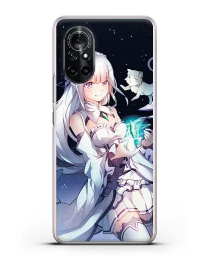Чехол аниме Re:zero жизнь с нуля - Эмилия с кристаллом силиконовый для Huawei Nova 8