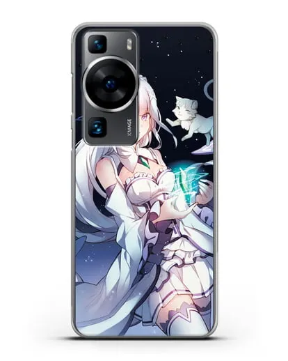 Чехол аниме Re:zero жизнь с нуля - Эмилия с кристаллом силиконовый для Huawei P60