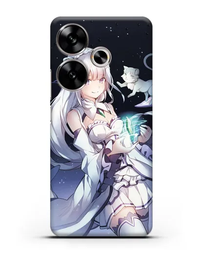 Чехол аниме Re:zero жизнь с нуля - Эмилия с кристаллом силиконовый для Xiaomi Poco F6