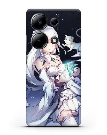 Чехол аниме Re:zero жизнь с нуля - Эмилия с кристаллом силиконовый для Xiaomi Poco M6 Pro