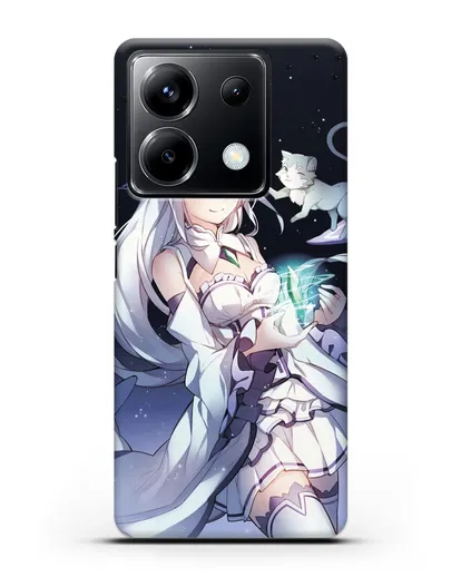 Чехол аниме Re:zero жизнь с нуля - Эмилия с кристаллом силиконовый для Xiaomi Poco X6