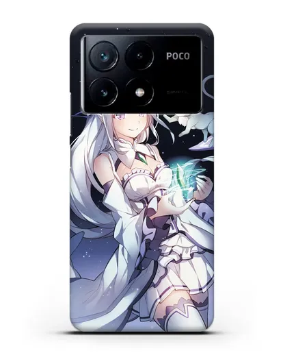 Чехол аниме Re:zero жизнь с нуля - Эмилия с кристаллом силиконовый для Xiaomi Poco X6 Pro