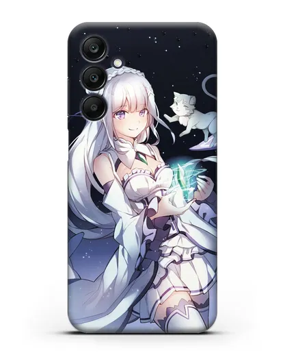 Чехол аниме Re:zero жизнь с нуля - Эмилия с кристаллом силиконовый для Samsung Galaxy A25 [SM-A256]