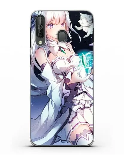 Чехол аниме Re:zero жизнь с нуля - Эмилия с кристаллом силиконовый для Samsung Galaxy A40s [SM-A507FN]
