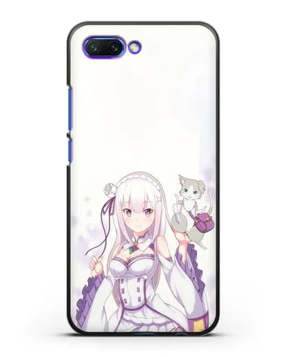 Чехол аниме Re:zero жизнь с нуля - Эмилия и Пак силиконовый для Honor 10