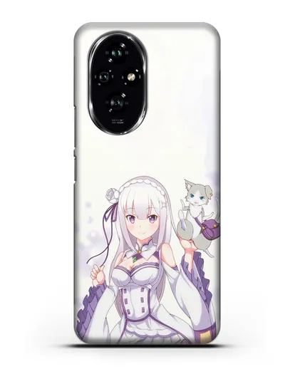 Чехол аниме Re:zero жизнь с нуля - Эмилия и Пак силиконовый для Honor 200