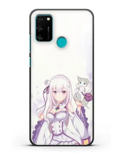 Чехол аниме Re:zero жизнь с нуля - Эмилия и Пак силиконовый для Honor 9A