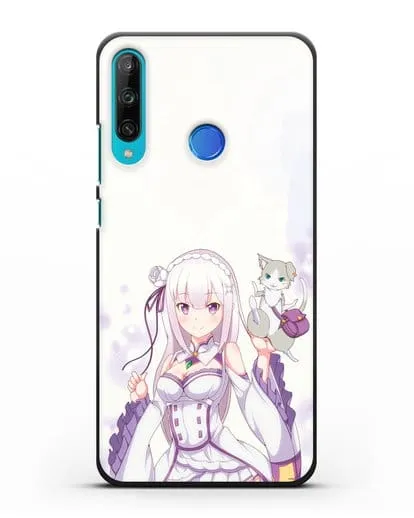 Чехол аниме Re:zero жизнь с нуля - Эмилия и Пак силиконовый для Honor 9C