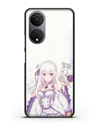 Чехол аниме Re:zero жизнь с нуля - Эмилия и Пак силиконовый для Honor X7