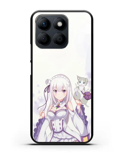 Чехол аниме Re:zero жизнь с нуля - Эмилия и Пак силиконовый для Honor X8b