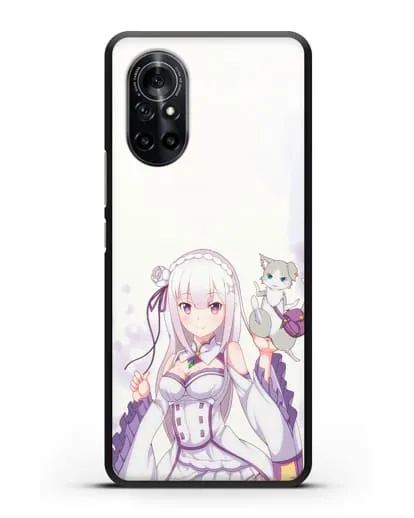Чехол аниме Re:zero жизнь с нуля - Эмилия и Пак силиконовый для Huawei Nova 8