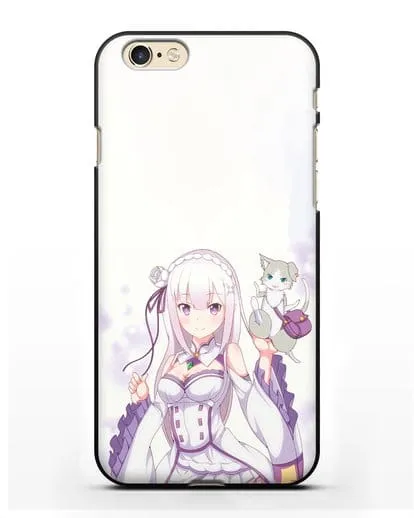 Чехол аниме Re:zero жизнь с нуля - Эмилия и Пак силиконовый для iPhone 6s