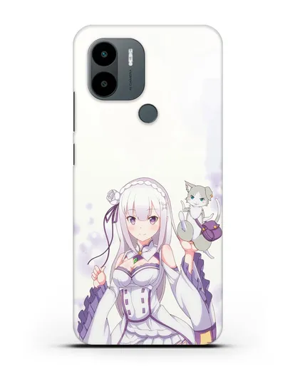 Чехол аниме Re:zero жизнь с нуля - Эмилия и Пак силиконовый для Xiaomi Poco C51