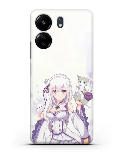 Чехол аниме Re:zero жизнь с нуля - Эмилия и Пак силиконовый для Xiaomi Poco C65