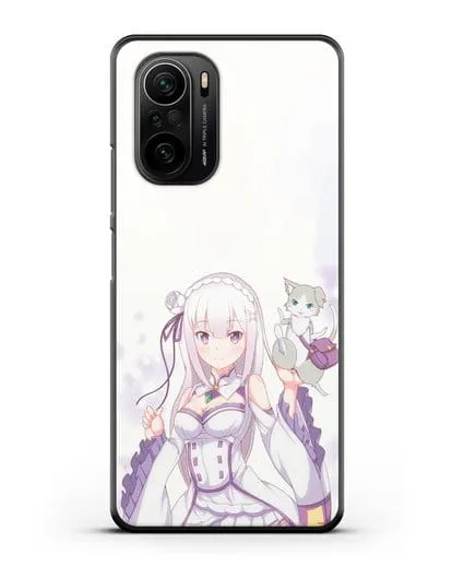 Чехол аниме Re:zero жизнь с нуля - Эмилия и Пак силиконовый для Xiaomi Poco F3