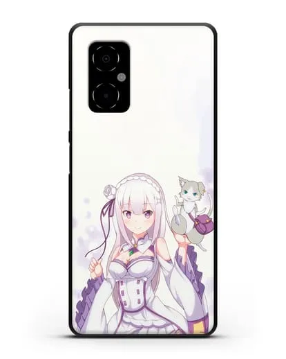 Чехол аниме Re:zero жизнь с нуля - Эмилия и Пак силиконовый для Xiaomi Poco M4 5G