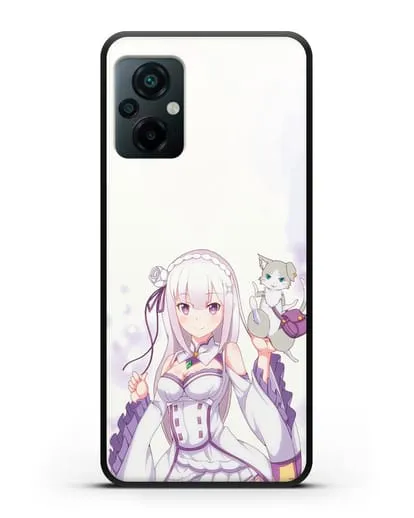 Чехол аниме Re:zero жизнь с нуля - Эмилия и Пак силиконовый для Xiaomi Poco M5