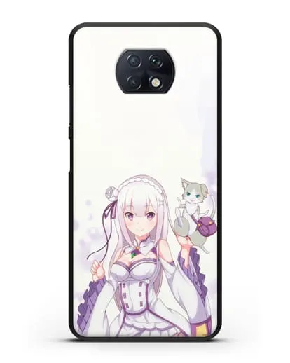 Чехол аниме Re:zero жизнь с нуля - Эмилия и Пак силиконовый для Xiaomi Redmi Note 9T