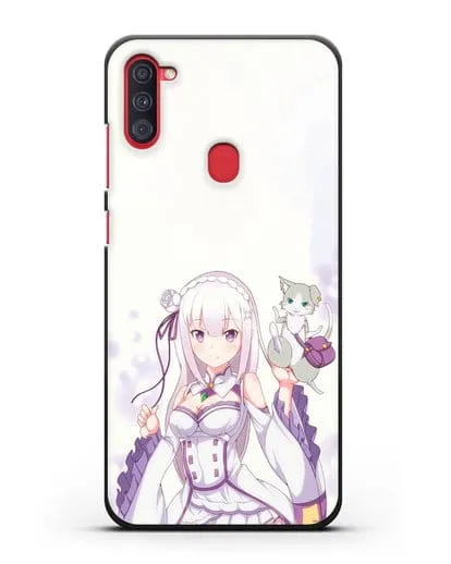 Чехол аниме Re:zero жизнь с нуля - Эмилия и Пак силиконовый для Samsung Galaxy A11 [SM-A115F]