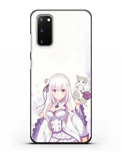 Чехол аниме Re:zero жизнь с нуля - Эмилия и Пак силиконовый для Samsung Galaxy S20 [SM-G980F]