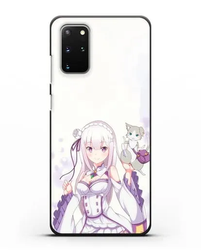 Чехол аниме Re:zero жизнь с нуля - Эмилия и Пак силиконовый для Samsung Galaxy S20 Plus [SM-G985F]