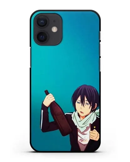 Чехол аниме Бездомный бог - Ято с выпивкой силиконовый для iPhone 12 mini
