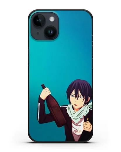 Чехол аниме Бездомный бог - Ято с выпивкой силиконовый для iPhone 14
