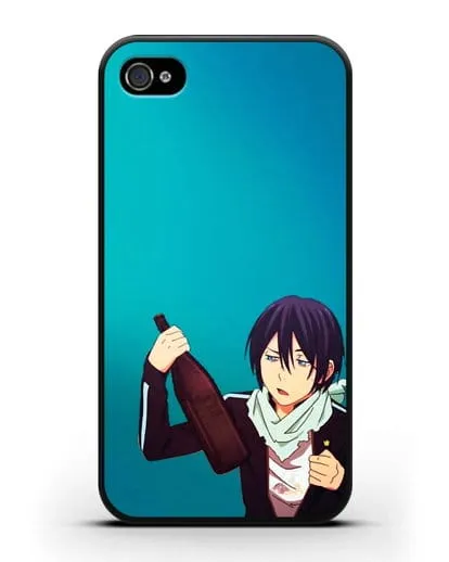 Чехол аниме Бездомный бог - Ято с выпивкой силиконовый для iPhone 4/4s