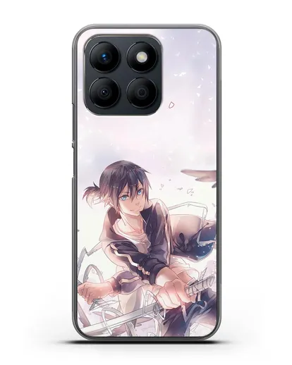 Чехол аниме Бездомный бог - Ято с хвостиком силиконовый для Honor X8b