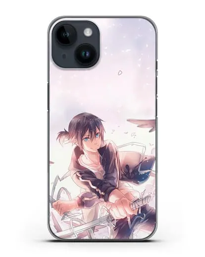 Чехол аниме Бездомный бог - Ято с хвостиком силиконовый для iPhone 14