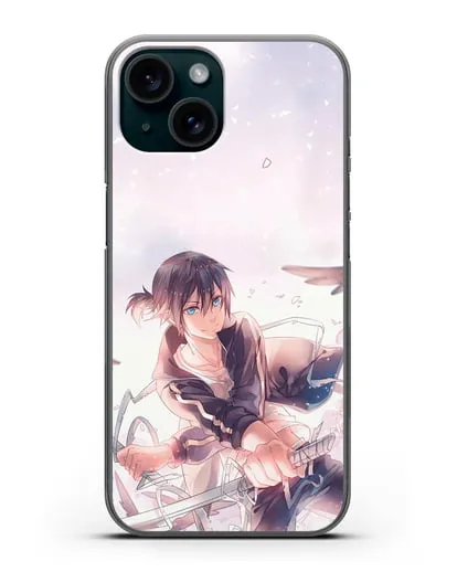 Чехол аниме Бездомный бог - Ято с хвостиком силиконовый для iPhone 15