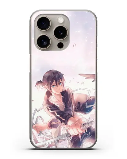 Чехол аниме Бездомный бог - Ято с хвостиком силиконовый для iPhone 15 Pro