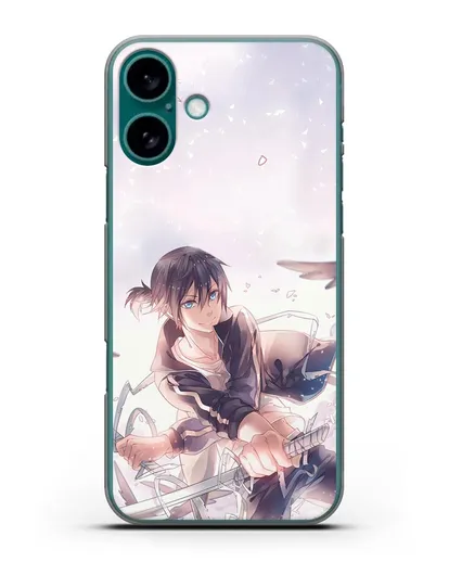 Чехол аниме Бездомный бог - Ято с хвостиком силиконовый для iPhone 16 Plus