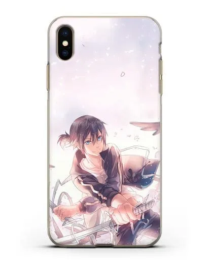 Чехол аниме Бездомный бог - Ято с хвостиком силиконовый для iPhone XS Max