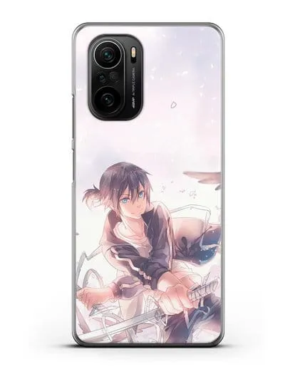 Чехол аниме Бездомный бог - Ято с хвостиком силиконовый для Xiaomi Poco F3 Pro