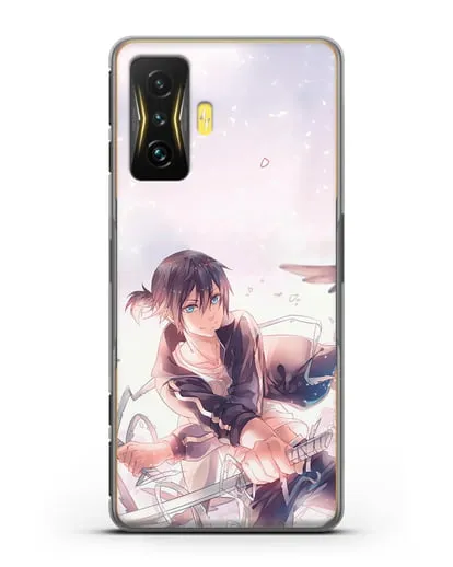 Чехол аниме Бездомный бог - Ято с хвостиком силиконовый для Xiaomi Poco F4 GT