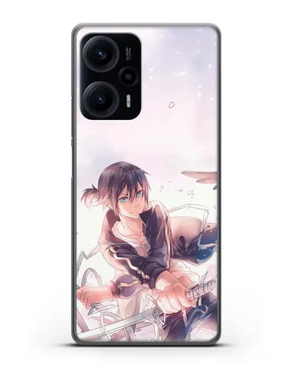 Чехол аниме Бездомный бог - Ято с хвостиком силиконовый для Xiaomi Poco F5