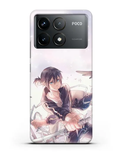 Чехол аниме Бездомный бог - Ято с хвостиком силиконовый для Xiaomi Poco F6 Pro