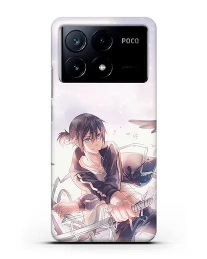 Чехол аниме Бездомный бог - Ято с хвостиком силиконовый для Xiaomi Poco X6 Pro