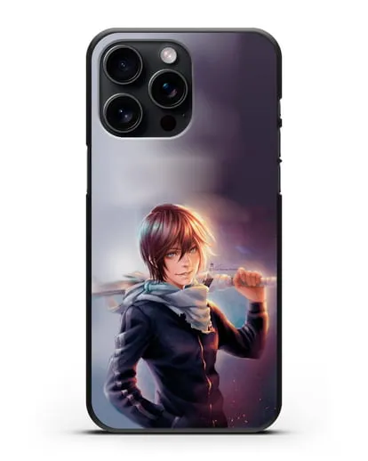 Чехол аниме Бездомный бог - Ято с мечом силиконовый для iPhone 15 Pro Max