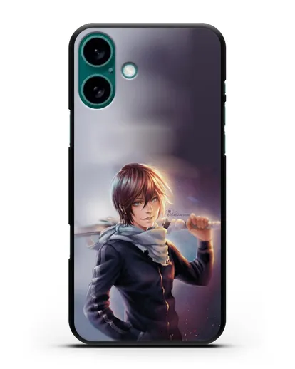 Чехол аниме Бездомный бог - Ято с мечом силиконовый для iPhone 16 Plus