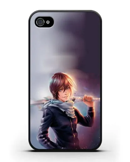 Чехол аниме Бездомный бог - Ято с мечом силиконовый для iPhone 4/4s