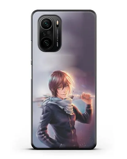Чехол аниме Бездомный бог - Ято с мечом силиконовый для Xiaomi Poco F3 Pro