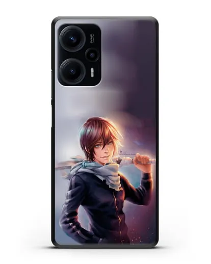 Чехол аниме Бездомный бог - Ято с мечом силиконовый для Xiaomi Poco F5