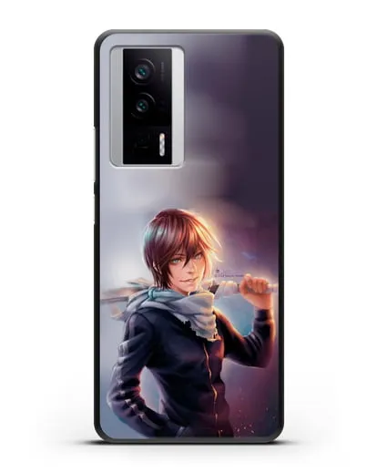 Чехол аниме Бездомный бог - Ято с мечом силиконовый для Xiaomi Poco F5 Pro