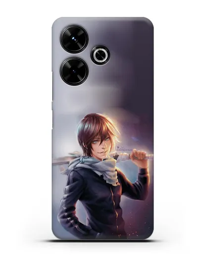 Чехол аниме Бездомный бог - Ято с мечом силиконовый для Xiaomi Poco M6