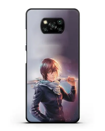 Чехол аниме Бездомный бог - Ято с мечом силиконовый для Xiaomi Poco X3