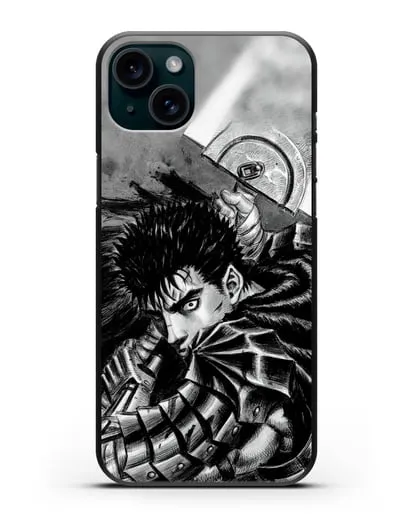 Чехол аниме Берсерк - Яростный Гатс силиконовый для iPhone 15 Plus