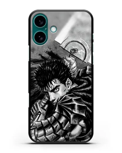 Чехол аниме Берсерк - Яростный Гатс силиконовый для iPhone 16 Plus